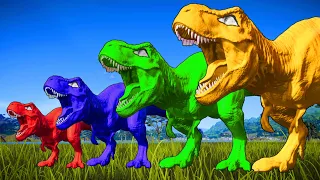 SPIDERMAN THE NEW TREX MOD VS VENOM, IRON MAN, HULK CAPTAIN AMERICA Super Hero Dinosaurs Fight