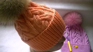 Knitting a hat with a pattern 'complex braid' of 18 stitches