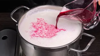 Pour beets into boiling milk! I'm not going to the store anymore! Only 3 ingredients