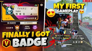 Finally I Got V Badge 😍 My First Gameplay In V Badge Id with Sniper 😱 Free Fire