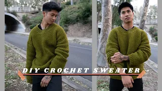 CROCHET SWEATER TUTORIAL FOR BEGINNERS | how to crochet an oversized pullover sweater EASY! 💫