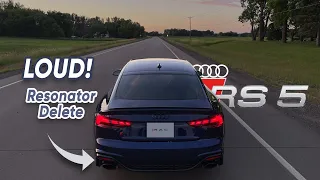 You Need a Res Delete! | 2021 (B9) Audi RS5 Sport Exhaust Resonator Delete Review and Sound Clips.