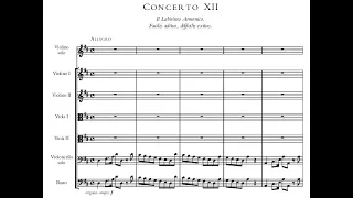 Locatelli - Violin Concerto in D Major 'Labyrinth', Op.3, No.12. {w/ score.}