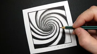 Drawing a Spiral Hole - Zentangle Inspired 3D Illusion - By Vamos