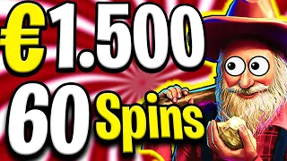 60 FREE SPINS 😵 €1.500 MAX BET OMG 🔥 GOLD RUSH SLOT FINALLY PAID MASSIVE‼️