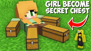 This GIRL TURNED INTO A CHEST in Minecraft ! WHAT INSIDE GIRL CHEST ?