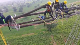 765KV Insulator Change, Shutdown Work, Transmission line, High voltage power,