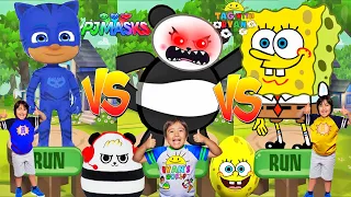 Tag with Ryan PJ Masks vs Spongebob: Sponge on the Run All Charascters Unlocked Catboy Gekko Owlette