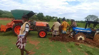 Kubota Tractor L4508 45hp / help to New Holland 3630+  55hp with Trolley/ Stuck in Get help easy 🚜🚜🌴