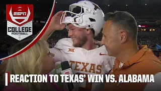 Steve Sarkisian and Quinn Ewers speak after Texas’ win at Alabama | ESPN College Football