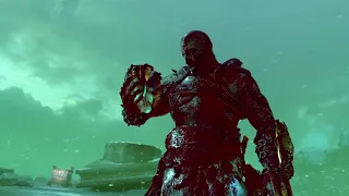 God of War 4 - Kratos Rips the Heart of Helheim Guard Scene! HQ