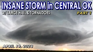 April 19, 2023 • Insane Storm Structure, Large Hail & Tornado near OKC {ALL}