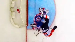 Garnet Hathaway Kicks Jonathan Quick in the Head (FULL CLIP) Rangers vs Flyers | NHL Highlights