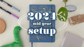 Starting a new Bullet Journal | 2024 mid-year setup 🌱 simple bujo theme