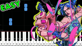 STONE OCEAN - JoJo's Bizarre Adventure Part 6 OP - SLOW EASY Piano Tutorial