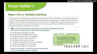 2.6 Exam Folder 7 - Paper 3, Part 3 Multiple matching