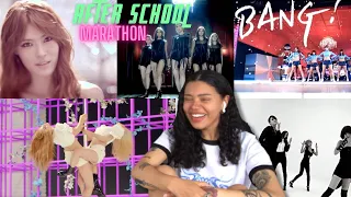 FIRST TIME REACTING TO After School! First Love/Flashback/Shampoo/BANG/Because of You MV | REACTION!