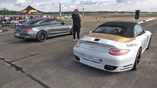 9ff Porsche 911 997 Turbo 740 R vs Nissan GT-R R35 vs Mercedes-AMG C63S