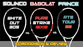Comparing the Most Powerful 98s: Pure Strike v Prince ATS 98 v Solinco Whiteout 98 - Racquet Review