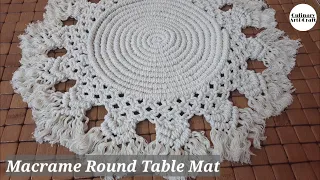 DIY Macrame Round Tablecloth | Table Mat  Tutorial | Big Coasters Macrame  #macrame #diymacrame