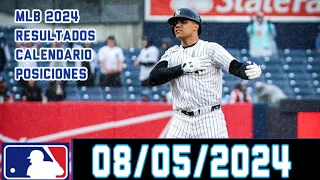 MLB ⚾ Resultados Posiciones Calendario 08 Mayo 2024 Resumen