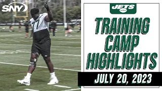 Aaron Rodgers works with Mekhi Becton, Garrett Wilson, & more at training camp | SNY