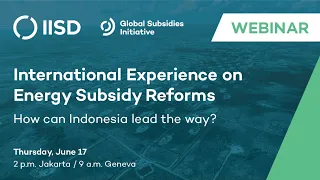 Webinar | International Experience on Energy Subsidy Reforms: How can Indonesia lead the way?