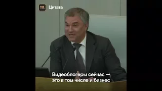 Володин о блогерах: «Вашей зарплаты не хватит, чтобы с ними и неделю поработать»