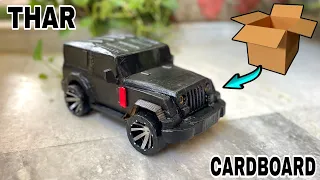 How to make Mahindra Thar With cardboard /how to make thar by cardboard #cardboardthar #thar