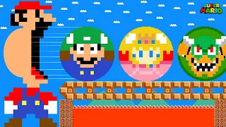 Super Mario Big Mouth and the Challenge of Eating Marble Race | Game Animation