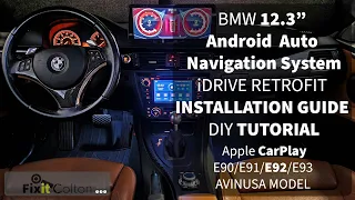 BMW ANDROID 12.3" MULTIMEDIA NAVIGATION SYSTEM FULL INSTALLATION TUTORIAL (E90/E92 3 SERIES DIY)(2K)