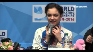 Evgenia Medvedeva - press-conference after LP Worlds 2016