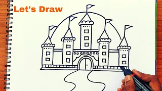How To Draw a Castle   VERY EASY For Kids | How to Draw Castle in Easy Method