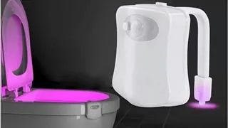 Светодиодный ночник с датчиком движения PIR, 8 цветов, автоматический туалетный светильник