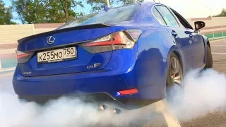 ACTION: LEXUS GS F! 0-260 KM/H, DRIFT, BURNOUT, START UP, ACCELERATION, REVS, 0-100 KM/H, 0-200 KM/H