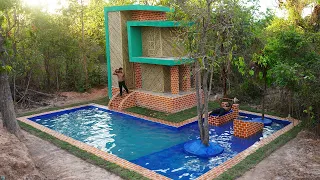 168 Day Build Modern Craft-Bamboo Mud Villa House and Swimming Pool With Private Gym in Forest