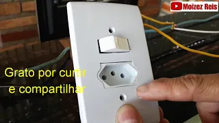 Como instalar tomada simples com interruptor de lâmpada