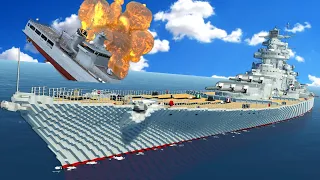 We Used a Battleship to RAM and Sink Ships in Stormworks Multiplayer!