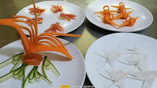 beautiful Veriety of garnishing  decoration! cucumber tomato crauts@masterchef2412ganeshmajhi/part96