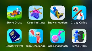 Stine Grass,Cozy knitting,Snow Shovelers,Carazy Office,Border Patrol,Slap Challenge,Wrecking smash,