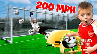 My Son DESTROYED Me With 200mph Ball Machine!