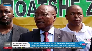 Former president Zuma pays his respects at Winnie Madikizela-Mandela's home