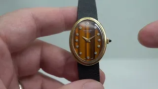 c1977 Ladies Raymond Weil manual wind vintage watch with Tigers Eye dial