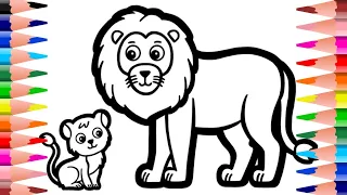 Cute🦁Lion🖌️✍🏼Drawing video | How To Draw Navratri Special Lion #navratri #shortsfeed #easydrawing