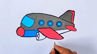 Aeroplane drawing easy| How to draw aeroplane step by step| aeroplane drawing for kids|