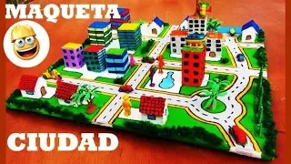 💚💛 MAQUETA de CIUDAD  👉⛪ /🎯 Como hacer una Maqueta de CIUDAD / How to make a CITY Model