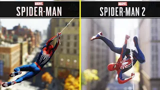 Marvel's Spider-Man vs Spider-Man 2 | PS5 | Swinging, Combat & More Gameplay Comparison