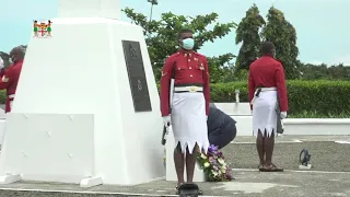 The President of The Republic of Fiji officiates at the Remembrance Day Memorial Service