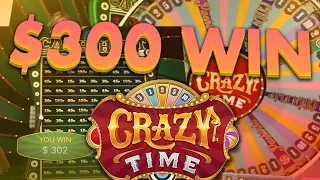 CRAZY TIME $300 WIN! (150X) - NEW EVOLUTION GAMING GAME!