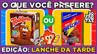 🔄 O QUE VOCÊ PREFERE? 🥤 Toddynho ou Nescau? jogo das escolhas | Edição: lanche da tarde 🍞🥐 #macaquiz